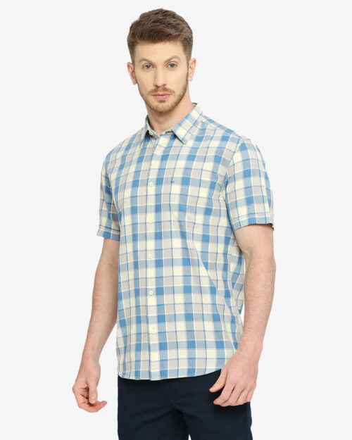 BASICS BSH53376 MENS SHIRT Mid Blue LS Slimfit