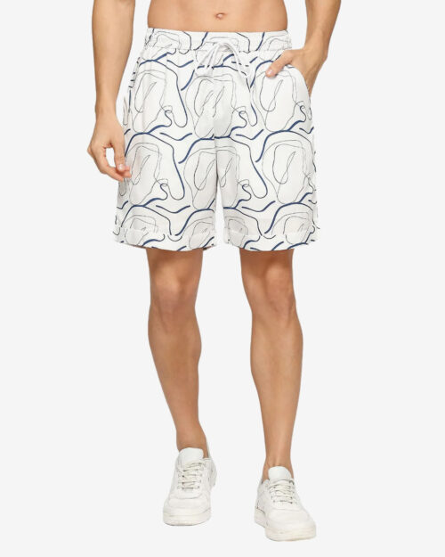 BASICS BCSS55408 MENS CO-OD SET SHORTS Ecru Print FF Comfortfit