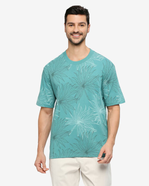 BASICS BTS53889 MENS T-SHIRT Teal Crew HS Relaxedfit