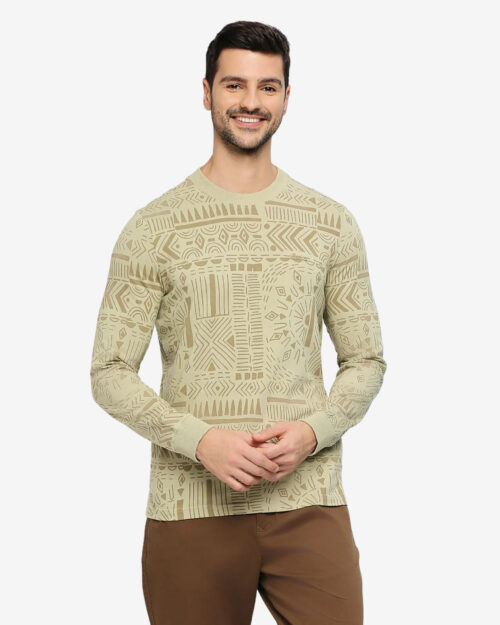 BASICS BTS53893 MENS T-SHIRT Olive Crew LS Regularfit