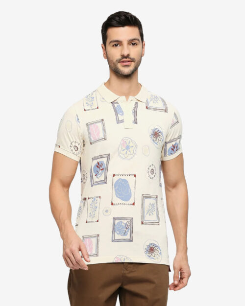 BASICS BTS53906 MENS POLO T-SHIRT Ecru HS Regularfit